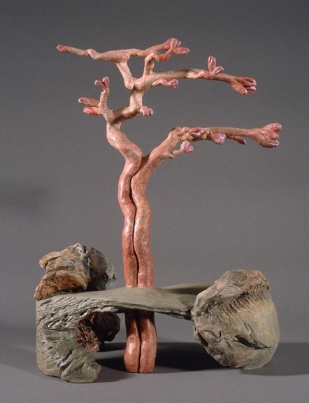 Grace Bakst Wapner, Scholar’s Garden XI (fleshly oriental tree with flower heads), 2004, gift of artist